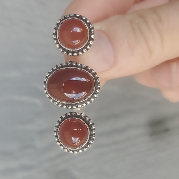 New Carnelian Adjustable 925 Silver Knuckle Ring. - Picture 2 of 16